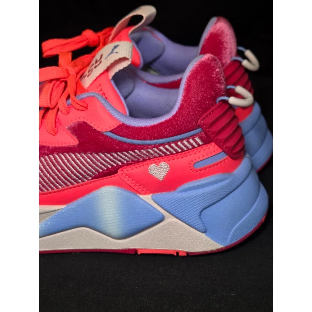 Puma RS-X Reinvent Neon Pink Blue‎ Velvet Heart Sneakers 387408-01 Womens 6